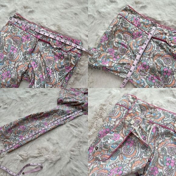 Vintage Y2K Nanette Lepore Retro Pants Wide Leg Flare Flower Power Hippie size 4 - Picture 8 of 8